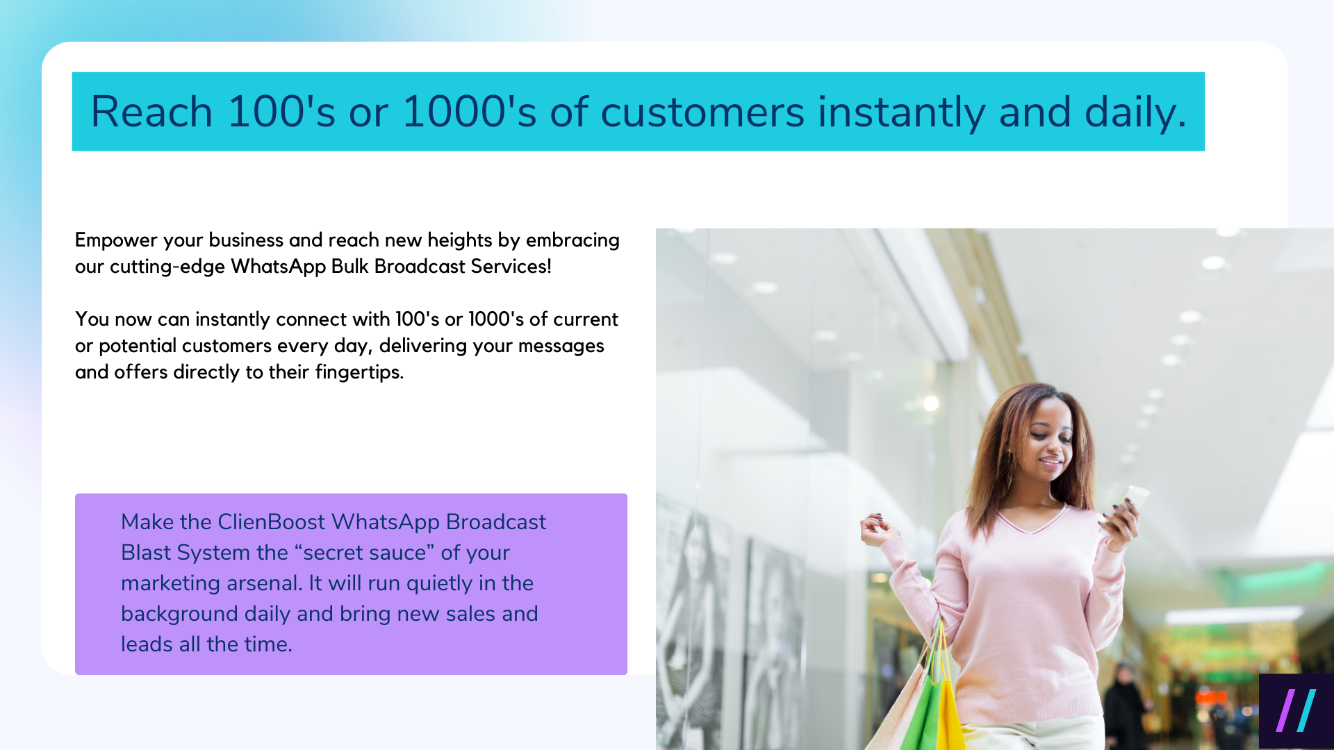 Reach 1000's of customers per day with WhatsApp Broadcast Blast and bulk messaging